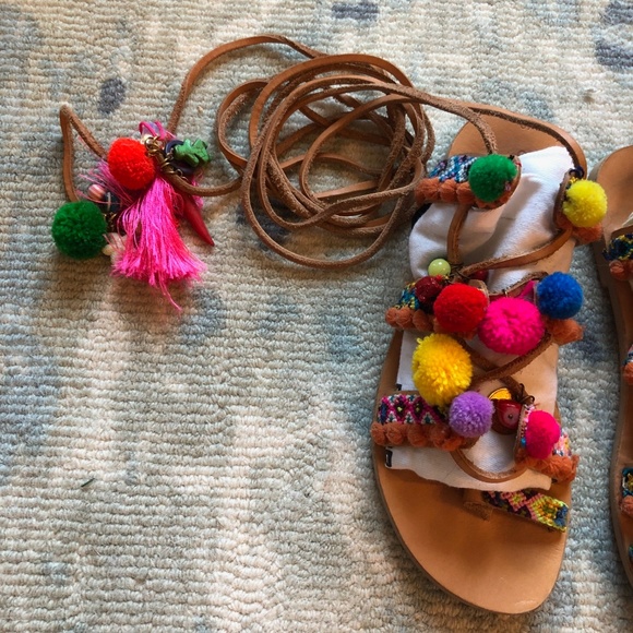 ELINA LINARDAKI Embellished Penny Lane Sandals 8 - Picture 6 of 8